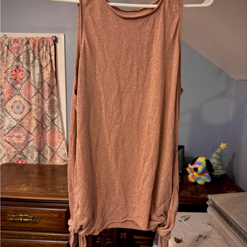 Sleeveless Brown Top with Side Knots